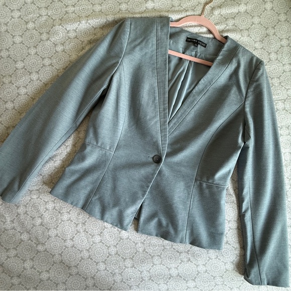 Antonio Melani Slate Blue One-Button Blazer Jacket Size 10 - Picture 3 of 11